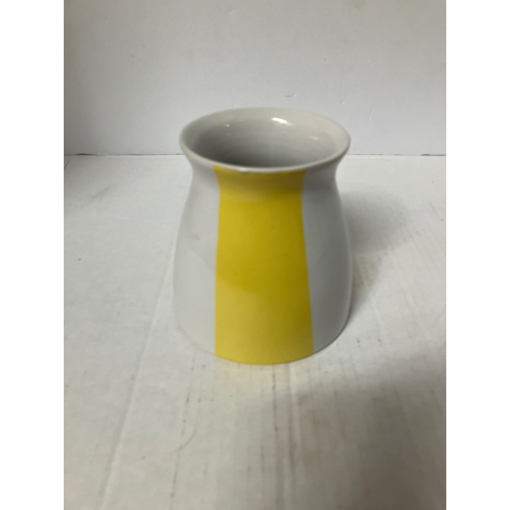 Edible Arrangements Striped Dasy Ceramic Vase Yellow White